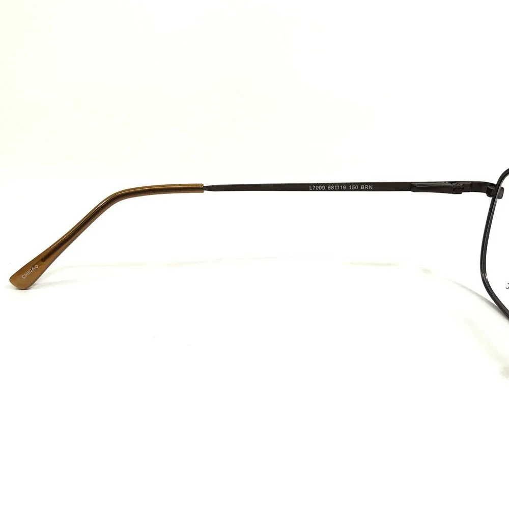 Lantis Optical Eyeglasses Frames L7009 BRN Brown Square Wire Rim 58-19-150